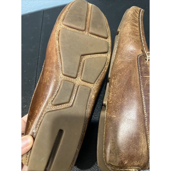 LB Evans Shoes Mens 10 Brown Alton Leather Loafers Shearling Slip On Slipper - Picture 8 of 8